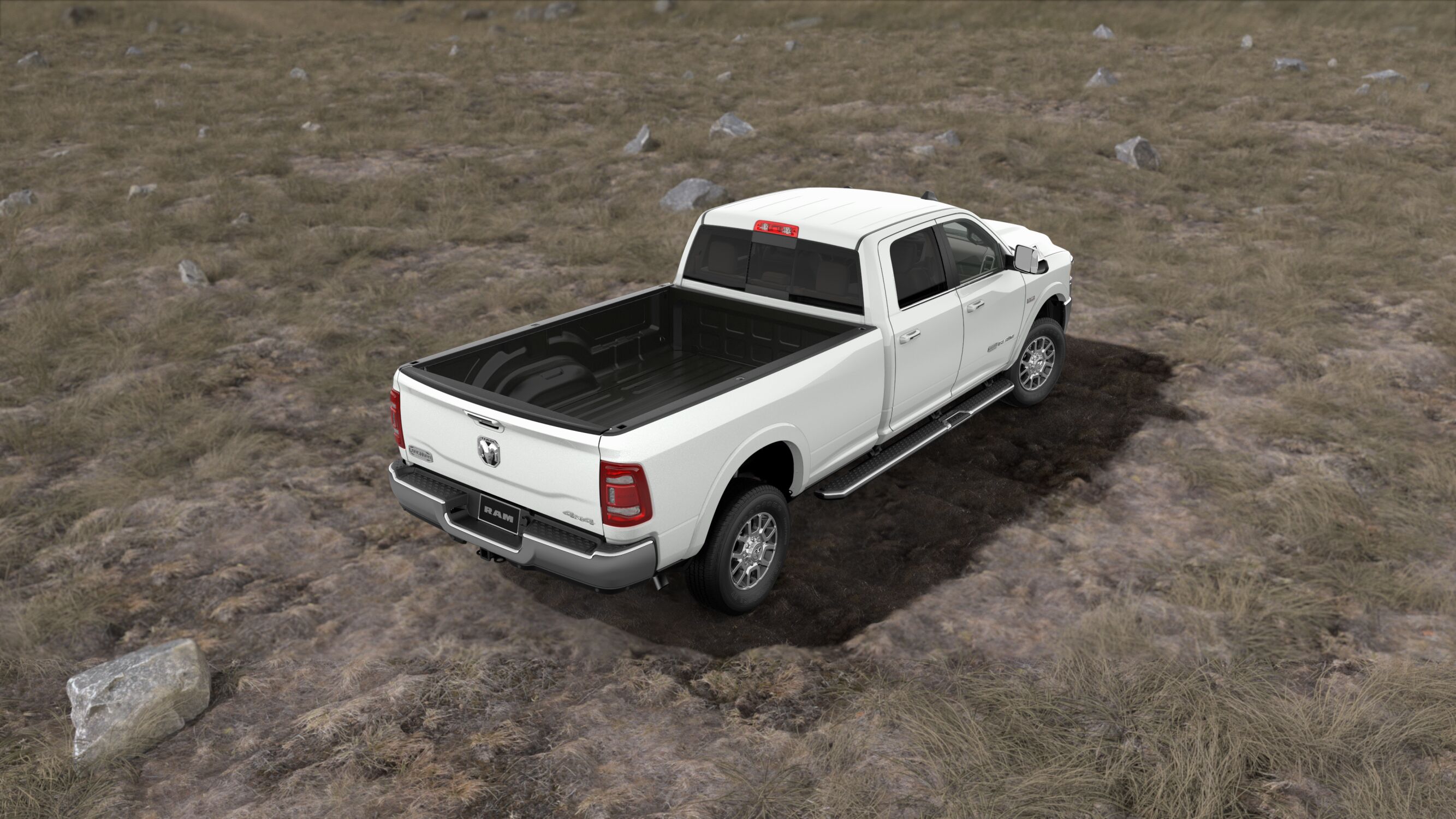 2019 Ram 2500 Laramie Longhorn Bright White Rear Exterior